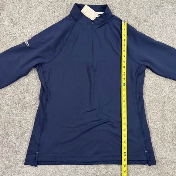 Peter Millar 1/4 Zip Pullover L Solid Navy Performance Stretch UPF 50+ Women's - Picture 4 of 9